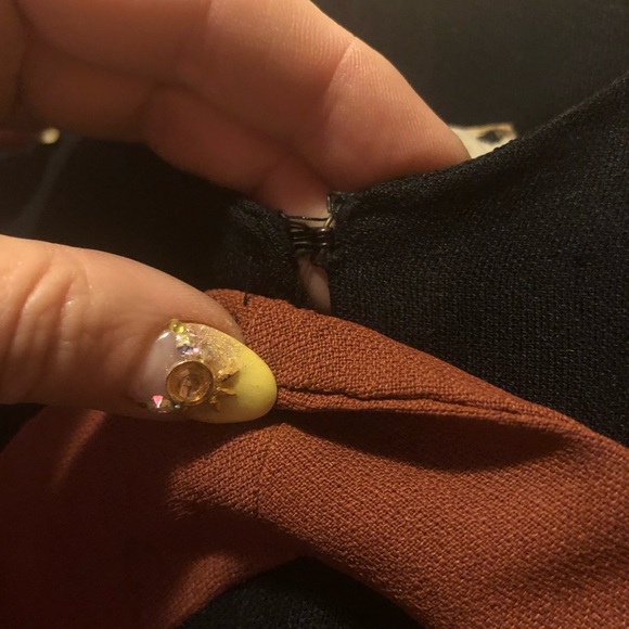 True vintage 1940’s Black/Rust crepe dress RARE larger size! 16 - Picture 11 of 13